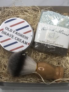 Shaving cream and brush gift set